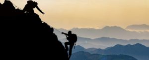 People climbing mountain